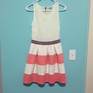 Summer Pink and White Stripped Dress